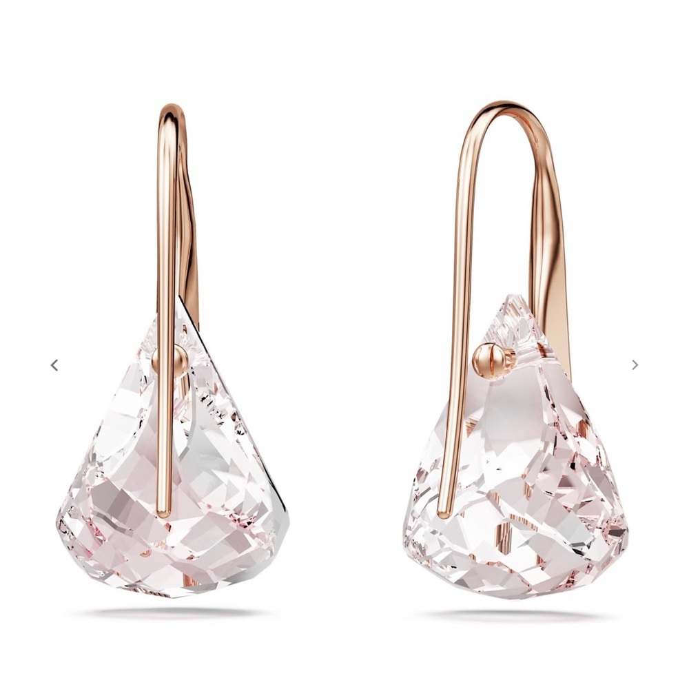 Swarovski Lunar Drop Light Pink Crystal Earrings - Picture 4 of 9